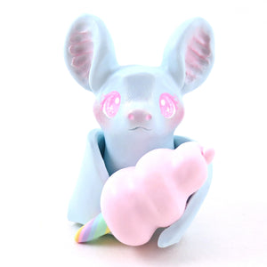Blue Cotton Candy Bat Figurine - Polymer Clay Animals Carnival/Circus Collection