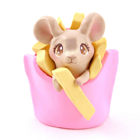 French Fry Mouse Figurine - Polymer Clay Animals Carnival/Circus Collection