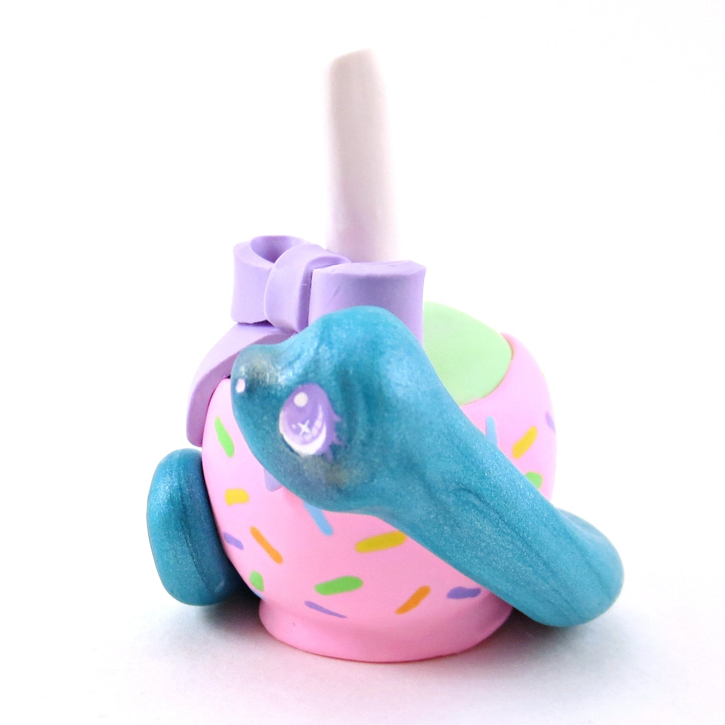 Sprinkle Candy Apple Snake Figurine - Polymer Clay Animals Carnival/Circus Collection