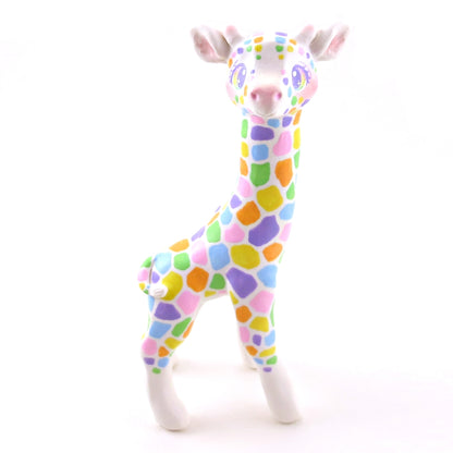 Rainbow Giraffe Figurine - Polymer Clay Animals Rainbow Collection