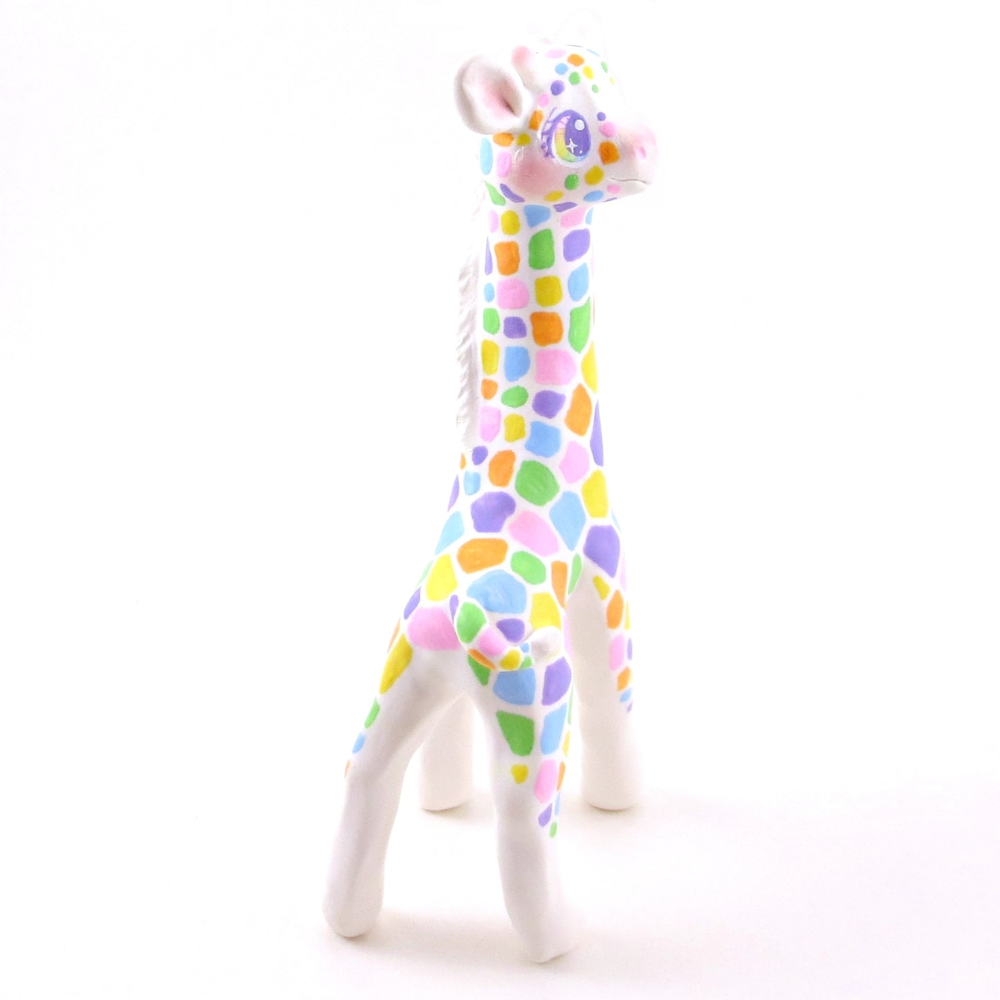 Rainbow Giraffe Figurine - Polymer Clay Animals Rainbow Collection