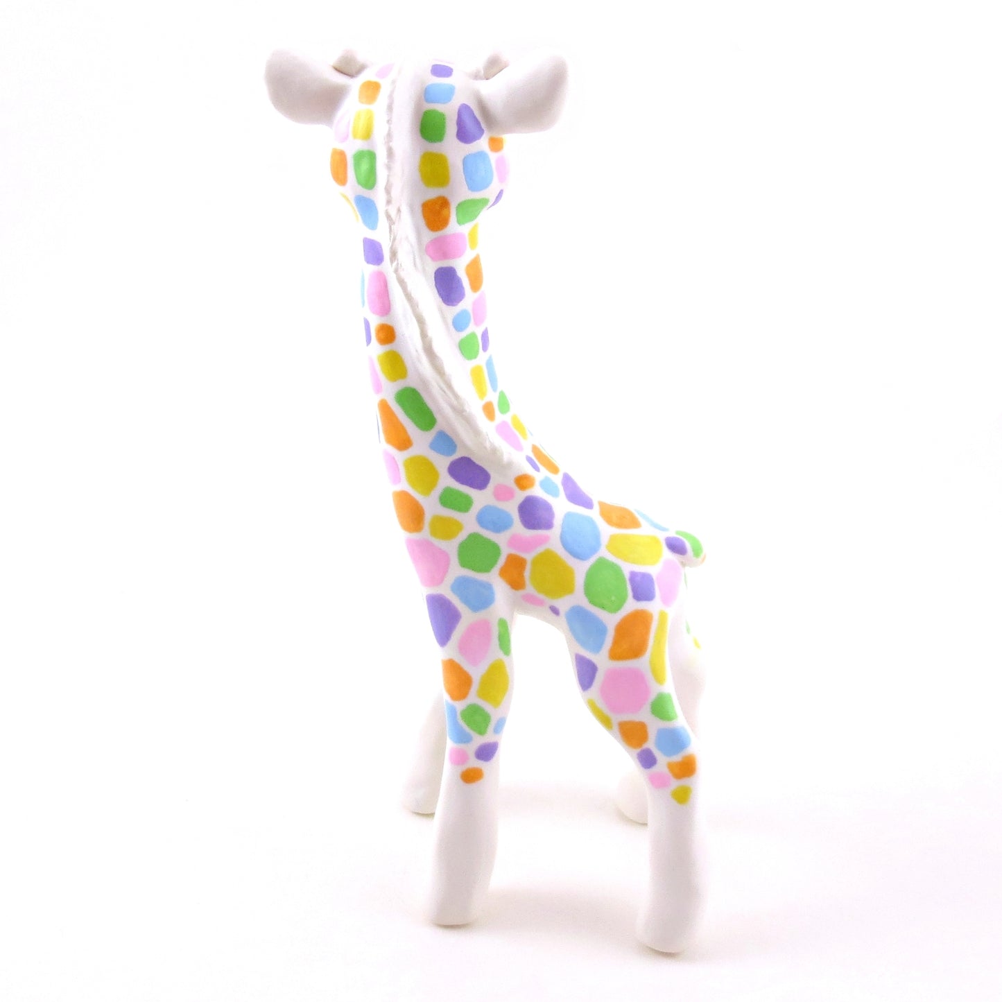 Rainbow Giraffe Figurine - Polymer Clay Animals Rainbow Collection