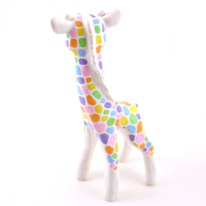 Rainbow Giraffe Figurine - Polymer Clay Animals Rainbow Collection