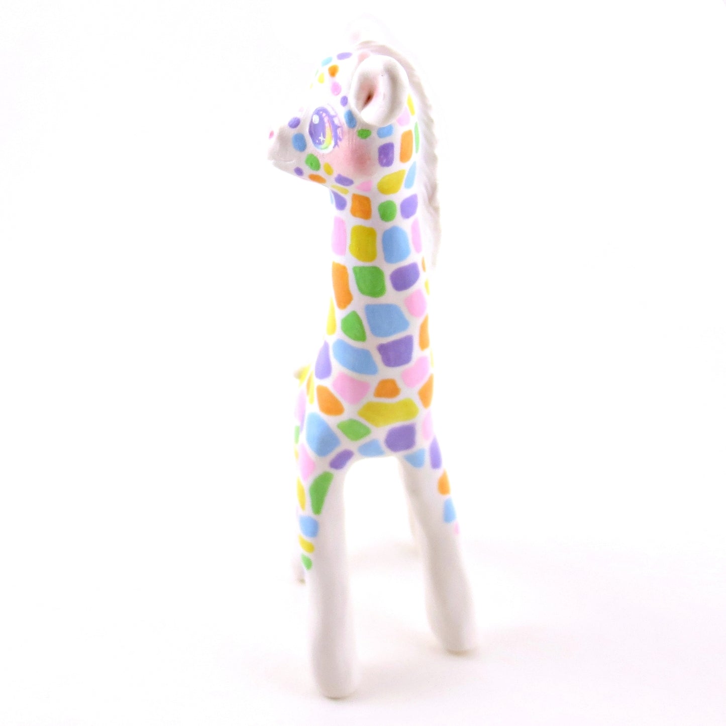 Rainbow Giraffe Figurine - Polymer Clay Animals Rainbow Collection