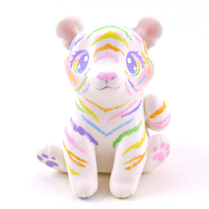 Rainbow Tiger Figurine - Polymer Clay Animals Rainbow Collection