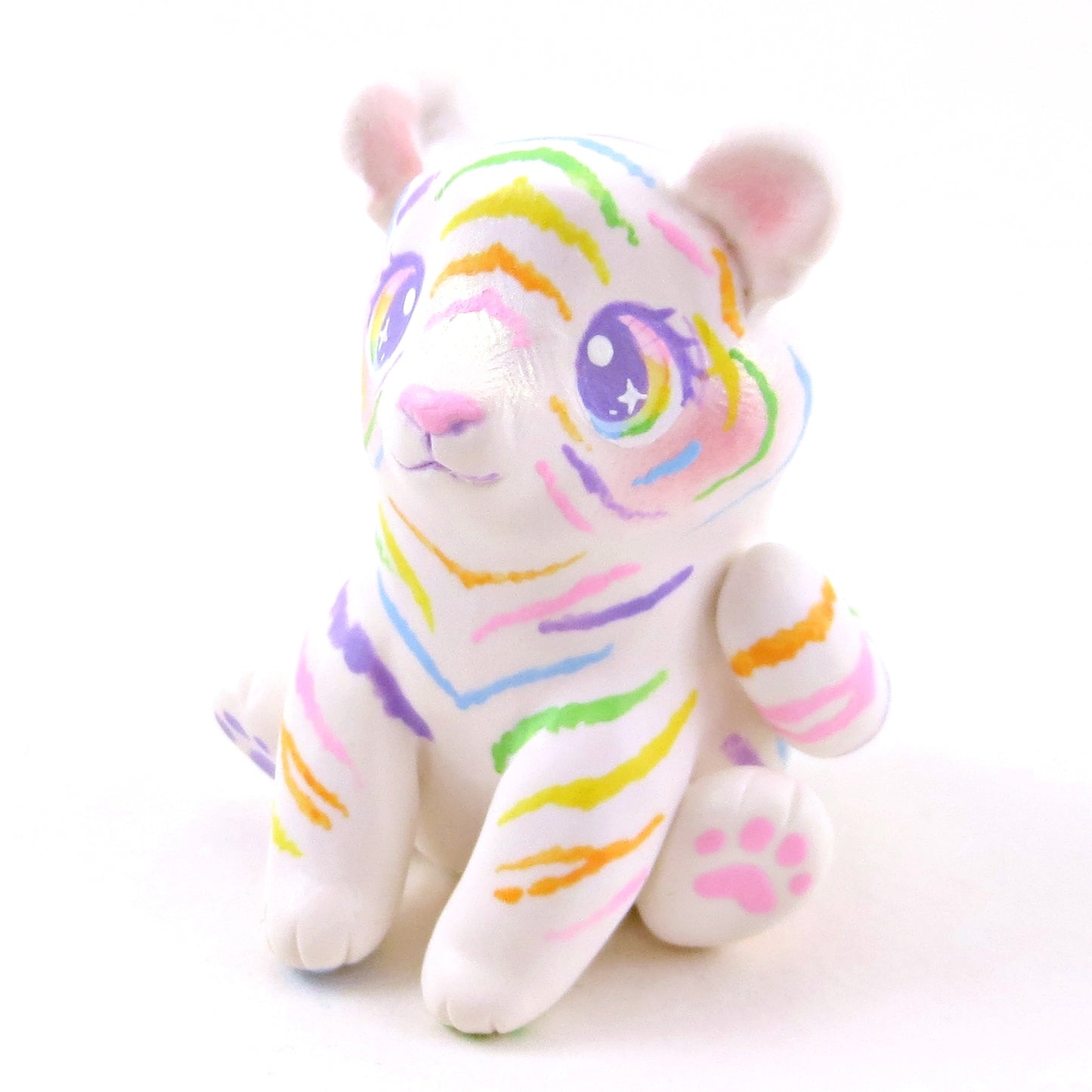 Rainbow Tiger Figurine - Polymer Clay Animals Rainbow Collection