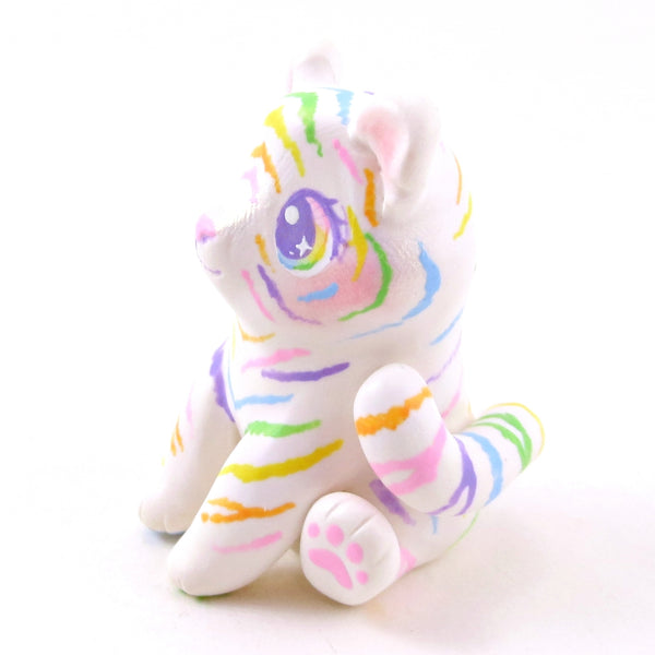 Rainbow Tiger Figurine - Polymer Clay Animals Rainbow Collection