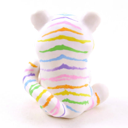 Rainbow Tiger Figurine - Polymer Clay Animals Rainbow Collection