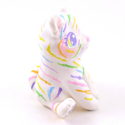 Rainbow Tiger Figurine - Polymer Clay Animals Rainbow Collection