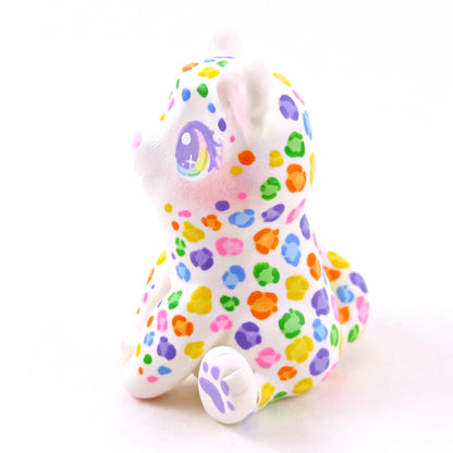 Rainbow Leopard Figurine - Polymer Clay Animals Rainbow Collection