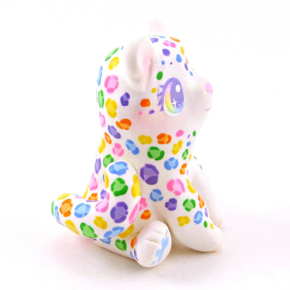 Rainbow Leopard Figurine - Polymer Clay Animals Rainbow Collection