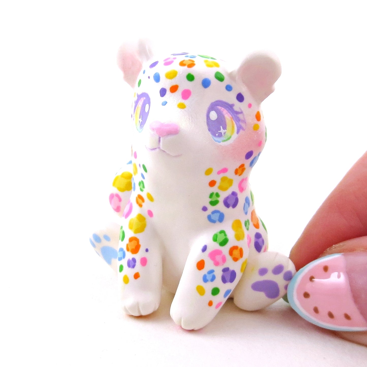 Rainbow Leopard Figurine - Polymer Clay Animals Rainbow Collection