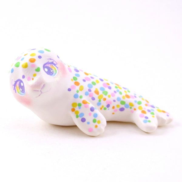 Rainbow Seal Figurine - Polymer Clay Animals Rainbow Collection