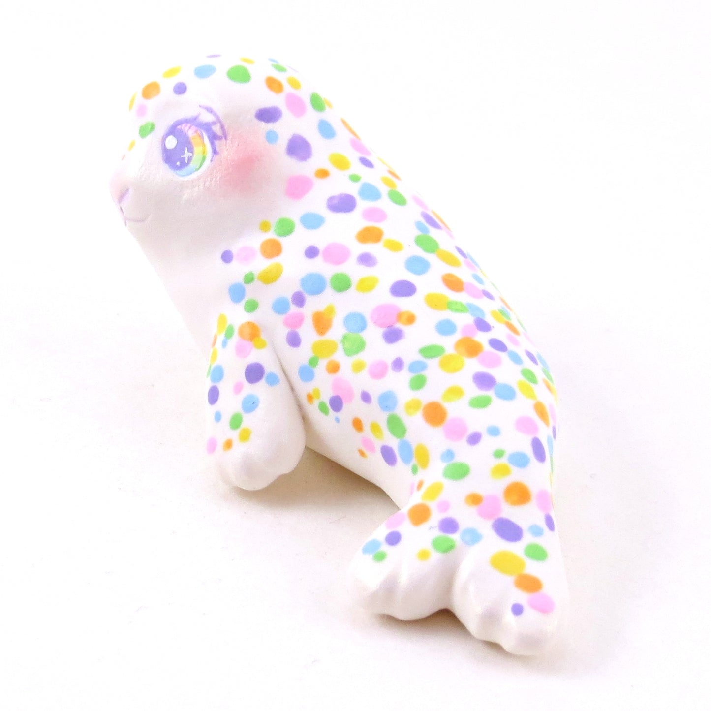 Rainbow Seal Figurine - Polymer Clay Animals Rainbow Collection