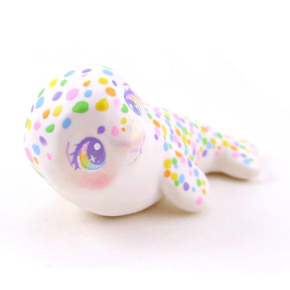 Rainbow Seal Figurine - Polymer Clay Animals Rainbow Collection