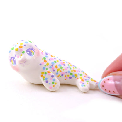 Rainbow Seal Figurine - Polymer Clay Animals Rainbow Collection