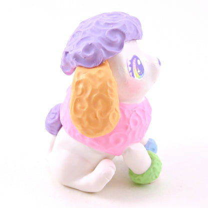 Rainbow Poodle Puppy Dog Figurine - Polymer Clay Animals Rainbow Collection