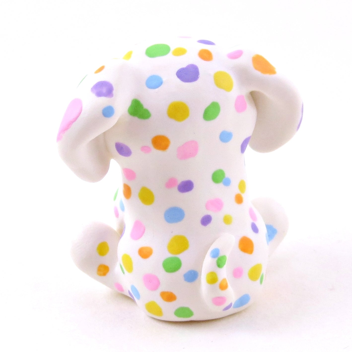 Rainbow Dalmatian Puppy Dog Figurine - Polymer Clay Animals Rainbow Collection