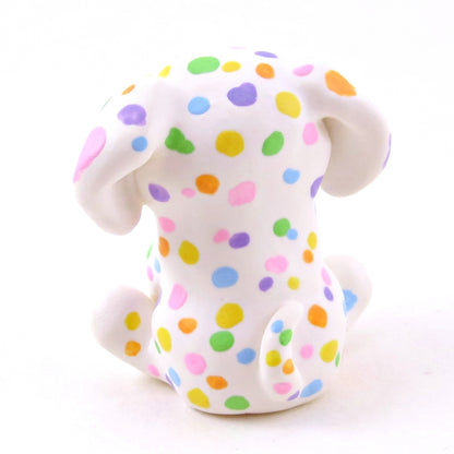 Rainbow Dalmatian Puppy Dog Figurine - Polymer Clay Animals Rainbow Collection