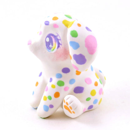 Rainbow Dalmatian Puppy Dog Figurine - Polymer Clay Animals Rainbow Collection