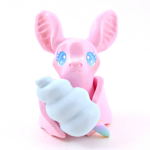 Pink Cotton Candy Bat Figurine - Polymer Clay Animals Carnival/Circus Collection