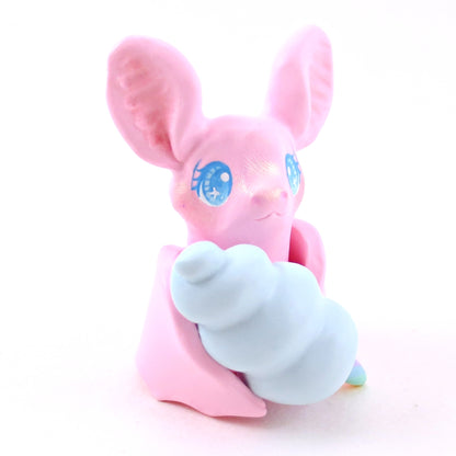 Pink Cotton Candy Bat Figurine - Polymer Clay Animals Carnival/Circus Collection