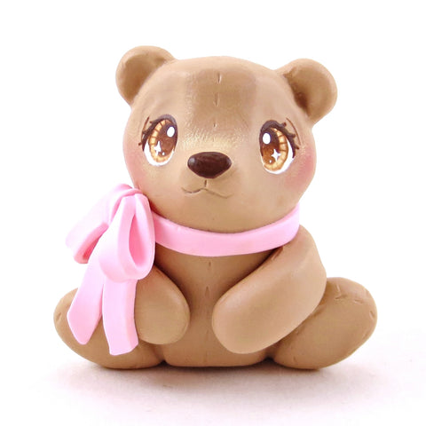 Teddy Bear Figurine - Polymer Clay Animals Carnival/Circus Collection