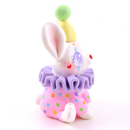 Clown Bunny Figurine - Polymer Clay Animals Carnival/Circus Collection