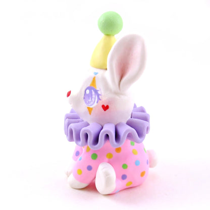 Clown Bunny Figurine - Polymer Clay Animals Carnival/Circus Collection