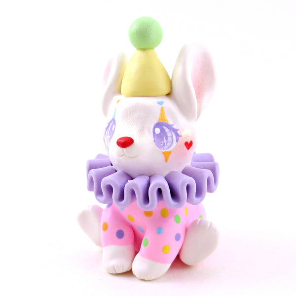 Clown Bunny Figurine - Polymer Clay Animals Carnival/Circus Collection