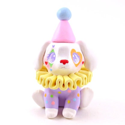 Clown Puppy Figurine - Polymer Clay Animals Carnival/Circus Collection