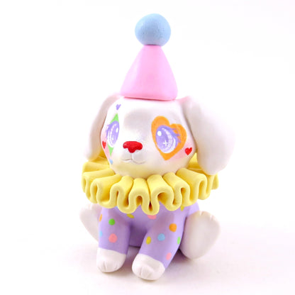 Clown Puppy Figurine - Polymer Clay Animals Carnival/Circus Collection