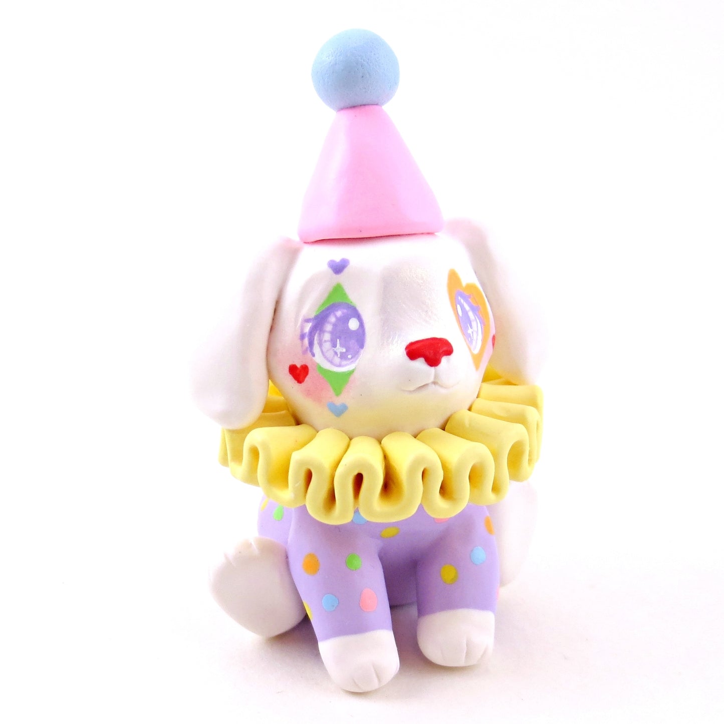 Clown Puppy Figurine - Polymer Clay Animals Carnival/Circus Collection