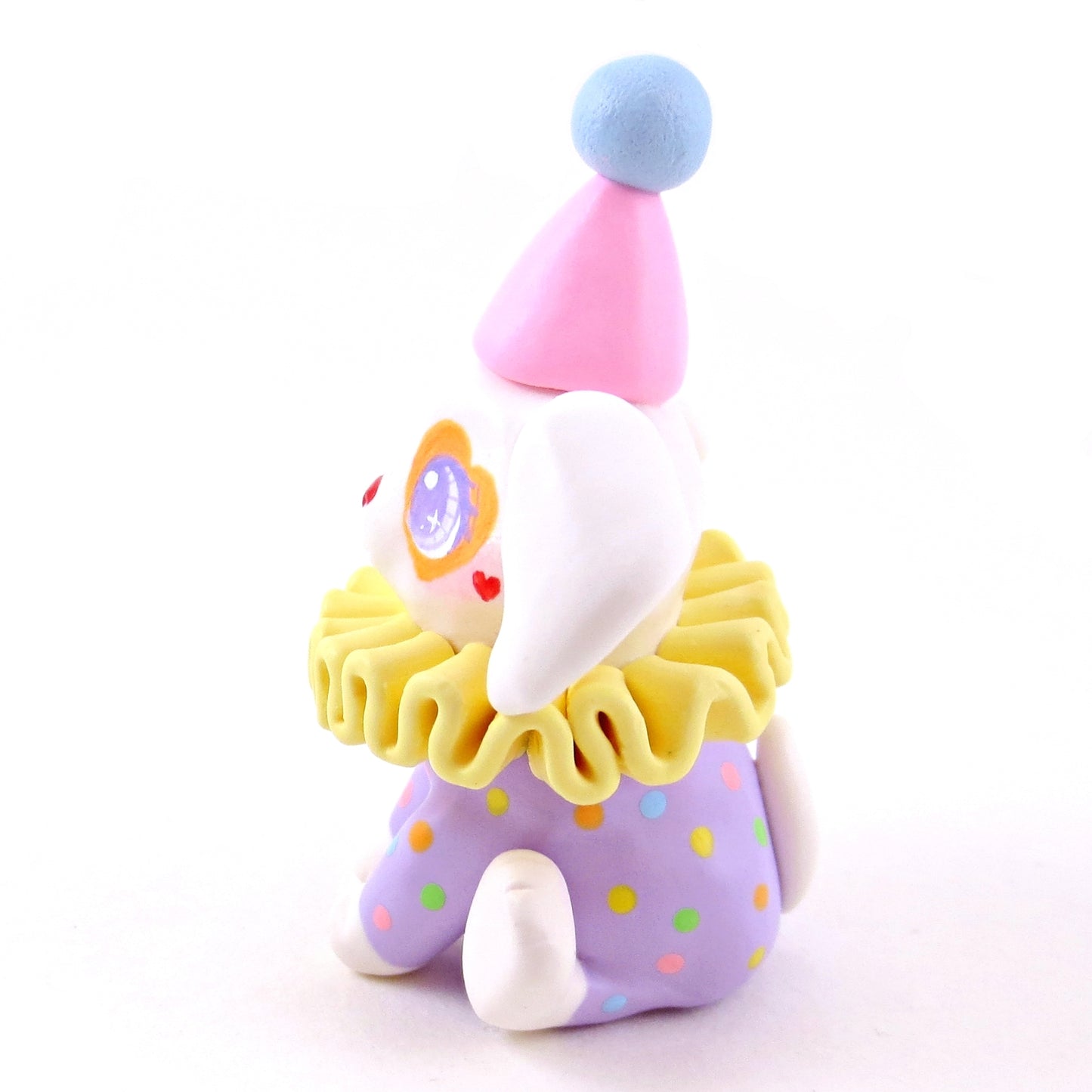 Clown Puppy Figurine - Polymer Clay Animals Carnival/Circus Collection