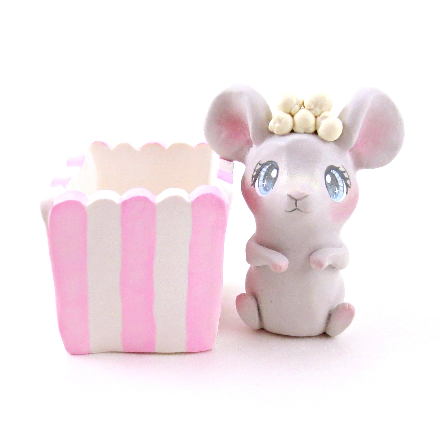 Popcorn Mouse Figurine - Polymer Clay Animals Carnival/Circus Collection