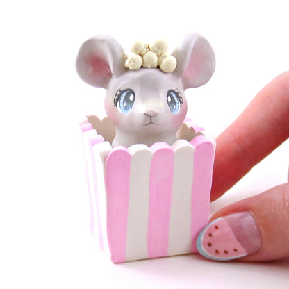 Popcorn Mouse Figurine - Polymer Clay Animals Carnival/Circus Collection