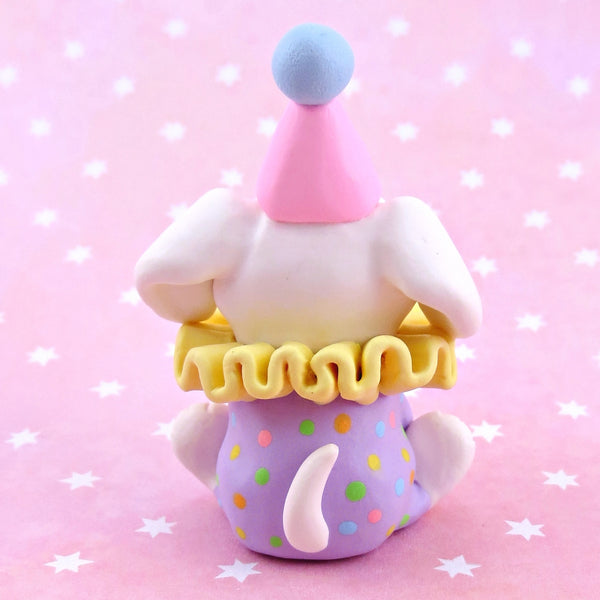 Clown Puppy Figurine - Polymer Clay Animals Carnival/Circus Collection