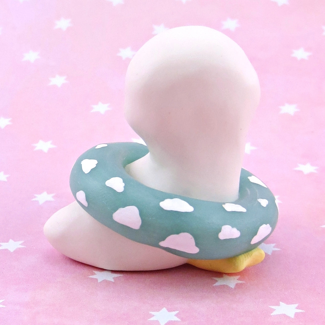 Goose with a Cloud Floatie Figurine - Polymer Clay Animals Pool Party Collection