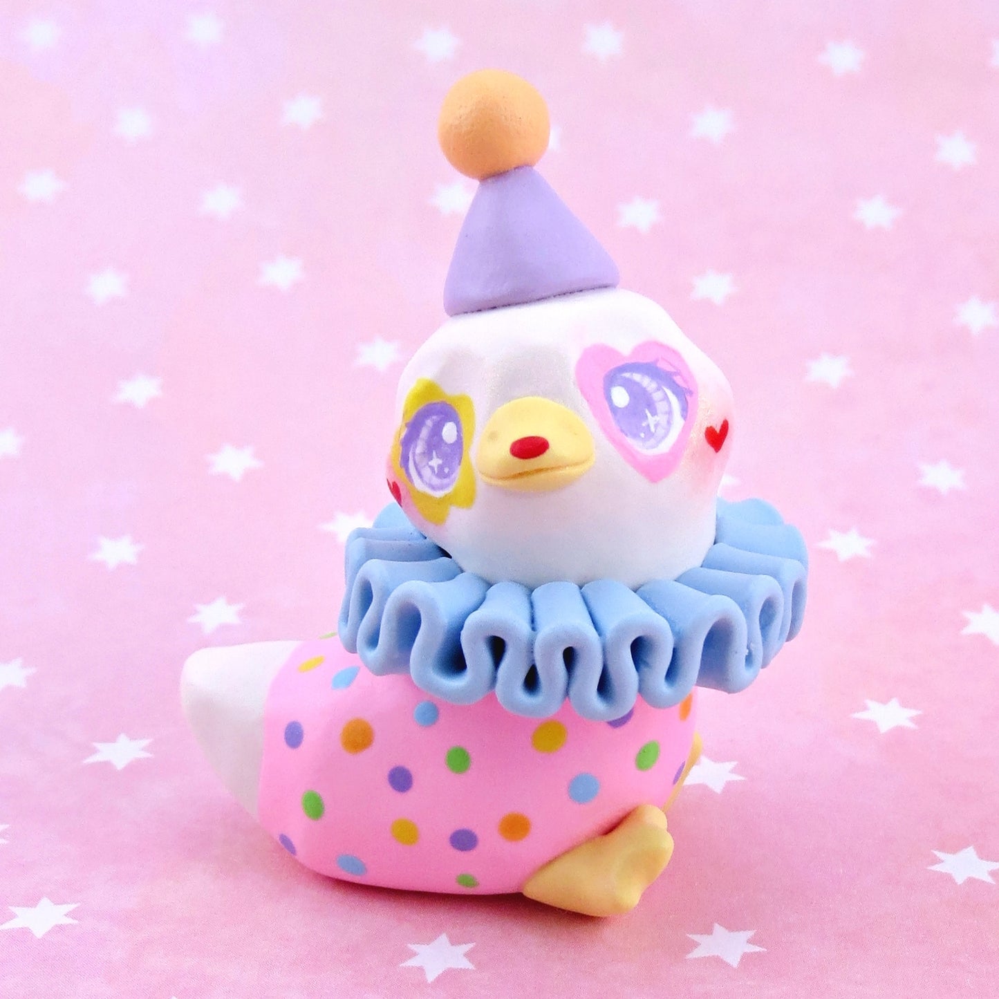 Clown Goose Figurine - Polymer Clay Animals Carnival/Circus Collection