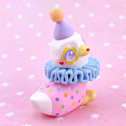 Clown Goose Figurine - Polymer Clay Animals Carnival/Circus Collection