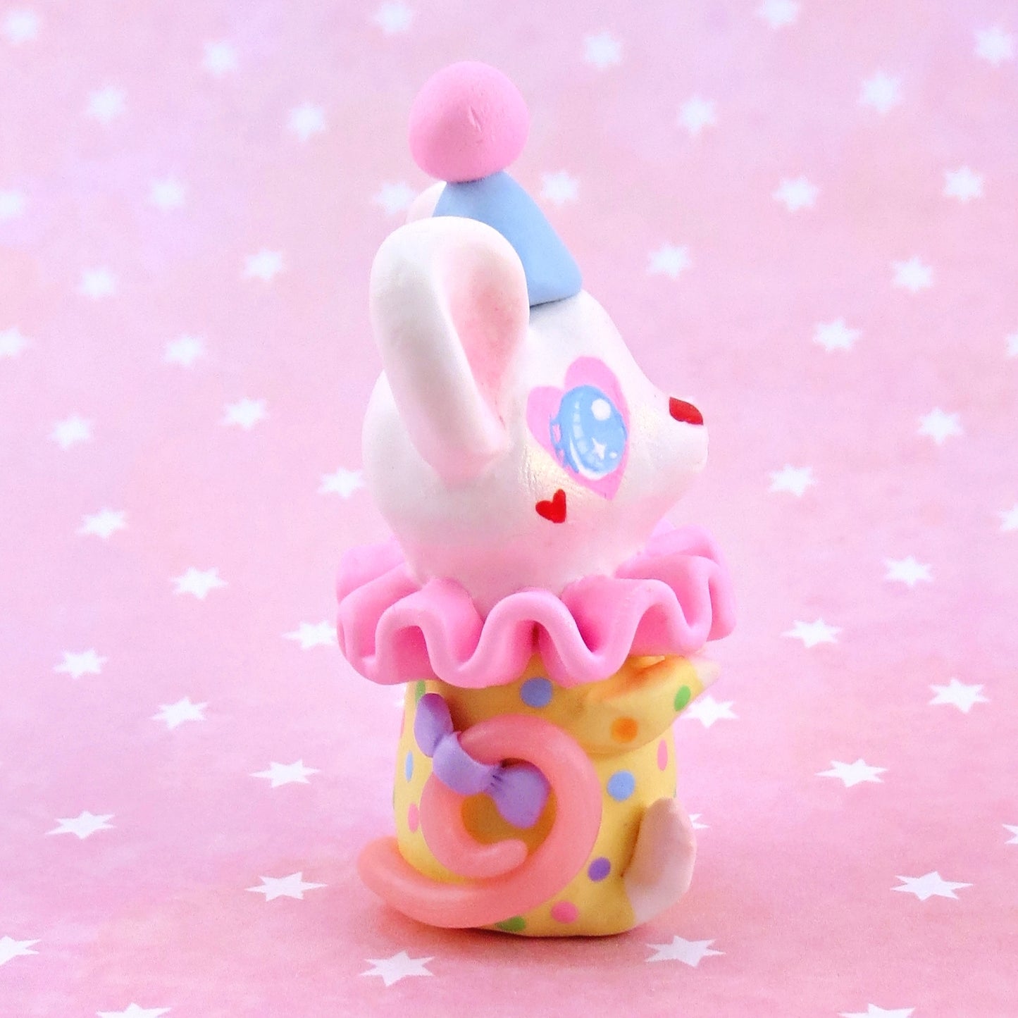 Clown Mouse Figurine - Polymer Clay Animals Carnival/Circus Collection