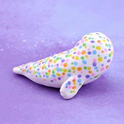 Rainbow Seal Figurine - Polymer Clay Animals Rainbow Collection