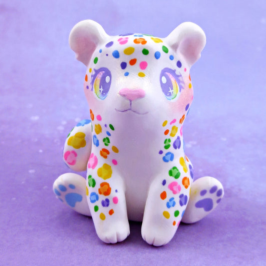 Rainbow Leopard Figurine - Polymer Clay Animals Rainbow Collection