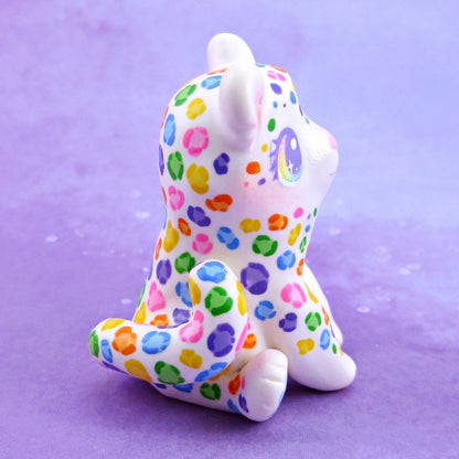 Rainbow Leopard Figurine - Polymer Clay Animals Rainbow Collection