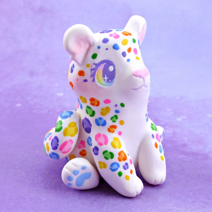 Rainbow Leopard Figurine - Polymer Clay Animals Rainbow Collection