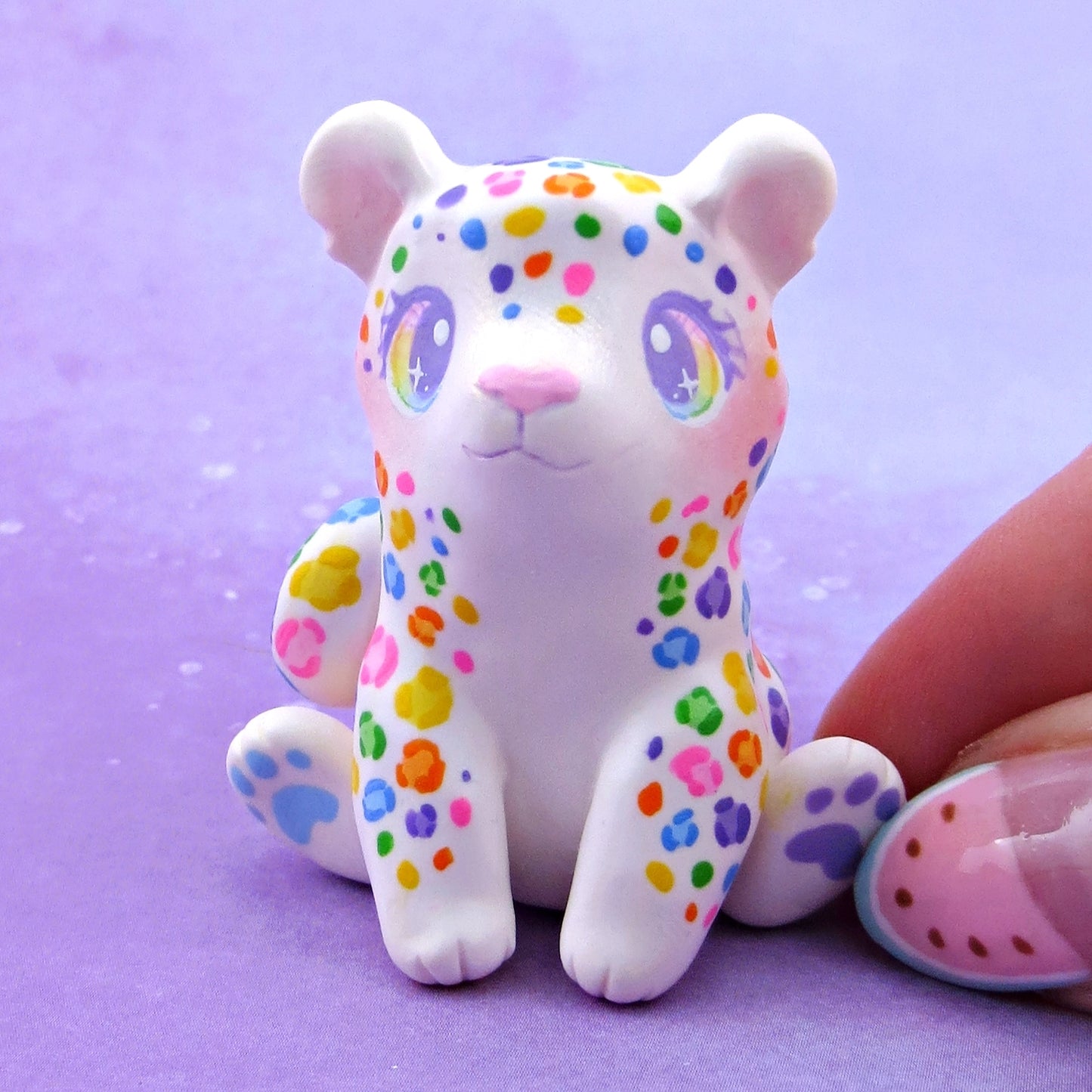 Rainbow Leopard Figurine - Polymer Clay Animals Rainbow Collection