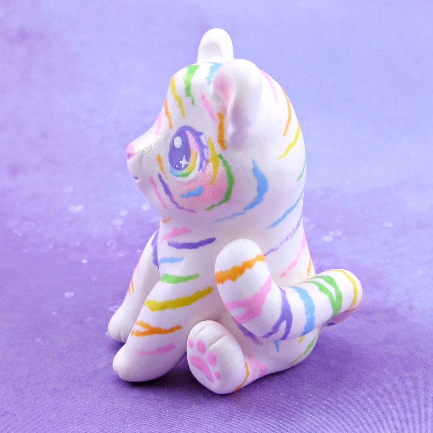 Rainbow Tiger Figurine - Polymer Clay Animals Rainbow Collection