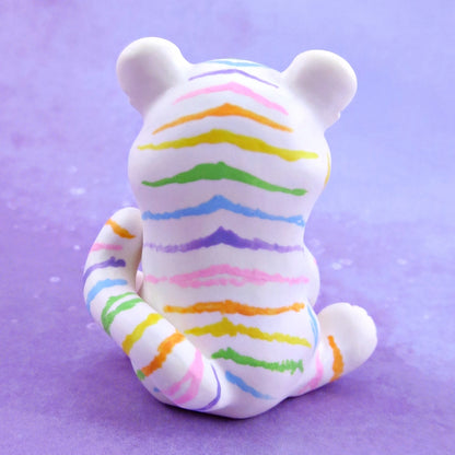 Rainbow Tiger Figurine - Polymer Clay Animals Rainbow Collection