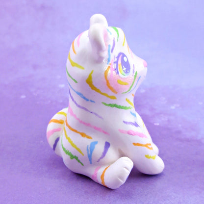 Rainbow Tiger Figurine - Polymer Clay Animals Rainbow Collection