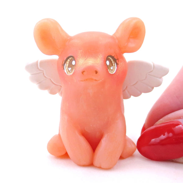 Cupid Piglet "When Pigs Fly" Figurine - Polymer Clay Valentine Collection